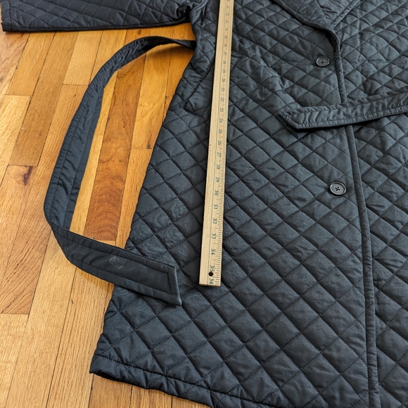 Women’s Long Sleeve Quilted Jacket - Prologue™ Sz L cotton blend. Black. Belted. - Picture 12 of 15
